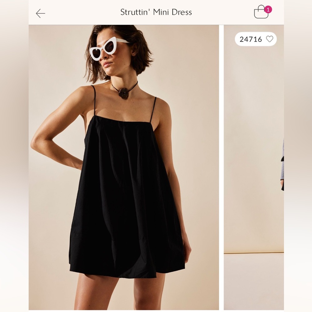 Free People Struttin’ Mini Dress Black